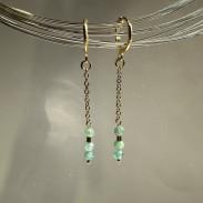 Silver emerald earrings